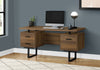 Monarch Specialties I 7625 Computer Desk, Home Office, Laptop, Left, Right Set-up, Storage Drawers, 60"l, Work, Metal, Laminate, Walnut, Black, Contemporary, Modern - - Mounts For Less