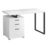 Monarch Specialties I 7646 Computer Desk, Home Office, Laptop, Left, Right Set-up, Storage Drawers, 48"l, Work, Metal, Laminate, White, Black, Contemporary, Modern - - Mounts For Less