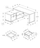 Monarch Specialties I 7710 Computer Desk, Home Office, Corner, Storage Drawers, 72"l, L Shape, Work, Laptop, Metal, Laminate, Brown, Black, Contemporary, Modern - - Mounts For Less