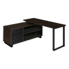 Monarch Specialties I 7710 Computer Desk, Home Office, Corner, Storage Drawers, 72"l, L Shape, Work, Laptop, Metal, Laminate, Brown, Black, Contemporary, Modern - - Mounts For Less
