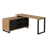 Monarch Specialties I 7712 Computer Desk, Home Office, Corner, Storage Drawers, 72"l, L Shape, Work, Laptop, Metal, Laminate, Brown, Black, Contemporary, Modern - - Mounts For Less