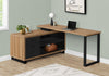 Monarch Specialties I 7712 Computer Desk, Home Office, Corner, Storage Drawers, 72"l, L Shape, Work, Laptop, Metal, Laminate, Brown, Black, Contemporary, Modern - - Mounts For Less
