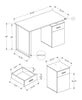 Monarch Specialties I 7762 Computer Desk, Home Office, Laptop, Left, Right Set-up, Storage Drawers, 48"l, Work, Metal, Laminate, White Marble Look, Black, Contemporary, Modern - - Mounts For Less