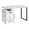 Monarch Specialties I 7762 Computer Desk, Home Office, Laptop, Left, Right Set-up, Storage Drawers, 48"l, Work, Metal, Laminate, White Marble Look, Black, Contemporary, Modern - - Mounts For Less