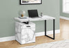 Monarch Specialties I 7762 Computer Desk, Home Office, Laptop, Left, Right Set-up, Storage Drawers, 48"l, Work, Metal, Laminate, White Marble Look, Black, Contemporary, Modern - - Mounts For Less