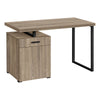 Monarch Specialties I 7764 Computer Desk, Home Office, Laptop, Left, Right Set-up, Storage Drawers, 48"l, Work, Metal, Laminate, Brown, Black, Contemporary, Modern - - Mounts For Less
