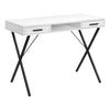 Monarch Specialties I 7790 Computer Desk, Home Office, Laptop, Left, Right Set-up, Storage Drawers, 42"l, Work, Metal, Laminate, White, Black, Contemporary, Modern - - Mounts For Less