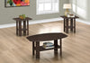 Monarch Specialties I 7924P Table Set, 3pcs Set, Coffee, End, Side, Accent, Living Room, Laminate, Brown, Transitional - - Mounts For Less