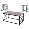 Monarch Specialties I 7950P Table Set, 3pcs Set, Coffee, End, Side, Accent, Living Room, Metal, Laminate, Brown, Black, Contemporary, Modern - - Mounts For Less