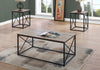 Monarch Specialties I 7950P Table Set, 3pcs Set, Coffee, End, Side, Accent, Living Room, Metal, Laminate, Brown, Black, Contemporary, Modern - - Mounts For Less