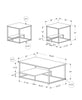 Monarch Specialties I 7963P Table Set, 3pcs Set, Coffee, End, Side, Accent, Living Room, Metal, Laminate, White Marble Look, Grey, Contemporary, Modern - - Mounts For Less