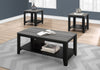 Monarch Specialties I 7992P Table Set, 3pcs Set, Coffee, End, Side, Accent, Living Room, Laminate, Black, Grey, Transitional - - Mounts For Less