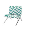 Monarch Specialties I 8136 Accent Chair, Armless, Fabric, Living Room, Bedroom, Fabric, Metal, Green, Chrome, Contemporary, Modern - - Mounts For Less