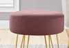 Monarch Specialties I 9001 Ottoman, Pouf, Footrest, Foot Stool, 14" Round, Fabric, Metal Legs, Pink, Gold, Contemporary, Modern - - Mounts For Less