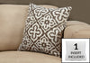Monarch Specialties I 9216 Pillows, 18 X 18 Square, Insert Included, Decorative Throw, Accent, Sofa, Couch, Bedroom, Polyester, Hypoallergenic, Brown, Modern - - Mounts For Less
