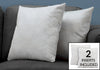 Monarch Specialties I 9321 Pillows, Set Of 2, 18 X 18 Square, Insert Included, Decorative Throw, Accent, Sofa, Couch, Bedroom, Polyester, Hypoallergenic, Grey, Modern - - Mounts For Less