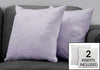 Monarch Specialties I 9325 Pillows, Set Of 2, 18 X 18 Square, Insert Included, Decorative Throw, Accent, Sofa, Couch, Bedroom, Polyester, Hypoallergenic, Purple, Modern - - Mounts For Less