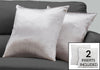 Monarch Specialties I 9337 Pillows, Set Of 2, 18 X 18 Square, Insert Included, Decorative Throw, Accent, Sofa, Couch, Bedroom, Polyester, Hypoallergenic, Grey, Modern - - Mounts For Less