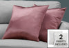 Monarch Specialties I 9339 Pillows, Set Of 2, 18 X 18 Square, Insert Included, Decorative Throw, Accent, Sofa, Couch, Bedroom, Polyester, Hypoallergenic, Pink, Modern - - Mounts For Less