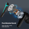 Monster - Mission V1 In-Ear Headphones, Bluetooth 5.0 with Built-in Microphone and Noise Cancelling, Black - - Mounts For Less