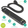 Philips 4 Outlet 2 USB Port Surge Protector, 720 Joules, 4ft Cord, Black - - Mounts For Less