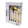 Safdie & Co - Stainless Steel Flatware/Cutlery Set, 16 Pieces, Dishwasher Safe, Gold - - Mounts For Less