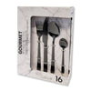 Safdie & Co - Stainless Steel Flatware/Cutlery Set, 16 Pieces, Dishwasher Safe, Onyx Black - - Mounts For Less