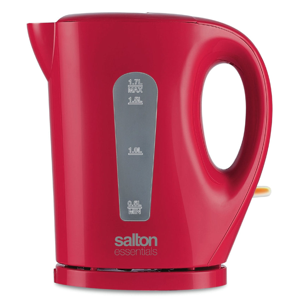 Salton Essentials EJK1821R - Cordless Electric Kettle, 1.7 Liter Capacity, Red - - Mounts For Less