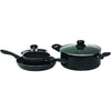 Simplicity - 5 Piece Aluminum Cookware Set, Nonstick Surface, Black - - Mounts For Less