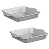 Starfrit - Set of 2 The Rock Wave Square Baking Pans, 9" Width, Carbon Steel - - Mounts For Less