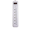 SyncPower SP-6FS-750J-W 750 Joules Surge Protector, 6 Outlets, Indoor, White - - Mounts For Less
