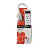 SyncPower SP-6PB-W Indoor Power Bar 6 Outlets White - - Mounts For Less