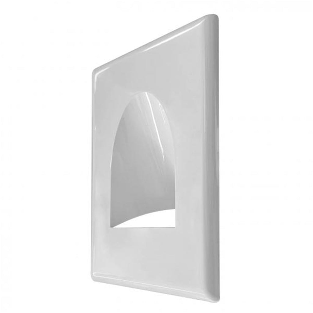 TechCraft - 1 Opening Recessed Low Voltage Cable Plate with Mounting Bracket, White - - Mounts For Less