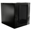 TechCraft - 15U Double Hinge Wall Mounted Network Cabinet, Pivot Design, Plexiglass Door with Lock, Black - - Mounts For Less