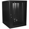 TechCraft - 15U Fixed Wall Mounted Network Cabinet, Plexiglass Door with Lock, Black - - Mounts For Less