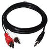 TechCraft Audio Cable 3.5mm jack to 2 RCA Stereo Black 15 ft - - Mounts For Less