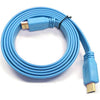 TechCraft Flat HDMI Cable V1.4 Support 3D And Ethernet 1080P 5 Feets Blue - - Mounts For Less