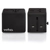 Veho TA-1 - Universal Multi-Region Travel Adapter with 4 USB 5V / 3.5A Ports, Black - - Mounts For Less