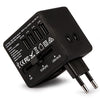 Veho TA-1 - Universal Multi-Region Travel Adapter with 4 USB 5V / 3.5A Ports, Black - - Mounts For Less