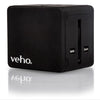 Veho TA-1 - Universal Multi-Region Travel Adapter with 4 USB 5V / 3.5A Ports, Black - - Mounts For Less