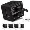 Veho TA-1 - Universal Multi-Region Travel Adapter with 4 USB 5V / 3.5A Ports, Black - - Mounts For Less