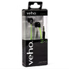 Veho Z1 - Wired In-Ear Headphones with Tangle-free Cord, Green - - Mounts For Less