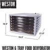 Weston 6-Tray Non-Stick Food Dehydrator, Ultra-Quiet Fan, 500W, White - - Mounts For Less