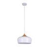 Xtricity - Pendant Light, 13.8 '' Width, From the Belmont Collection, White and Wood - - Mounts For Less