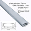 Yoho Aluminum Channels with Diffusers for LED Strip Lights, 17.5x8mm, Pack of 10 - - Mounts For Less