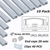 Yoho Aluminum Channels with Diffusers for LED Strip Lights, 17.5x8mm, Pack of 10 - - Mounts For Less