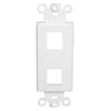 GlobalTone "Decora" Keystone wallplate white 2 bays - - Mounts For Less