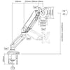 GlobalTone Gas Spring Desk Mount Bracket 1 Articulated Arm For TV / Monitor 13" À 27" - - Mounts For Less