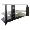 Impressions BTV-202 TV Audio-Video Table With 3 Shelves In Tempered Glass - - Mounts For Less