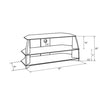 Impressions BTV-202 TV Audio-Video Table With 3 Shelves In Tempered Glass - - Mounts For Less